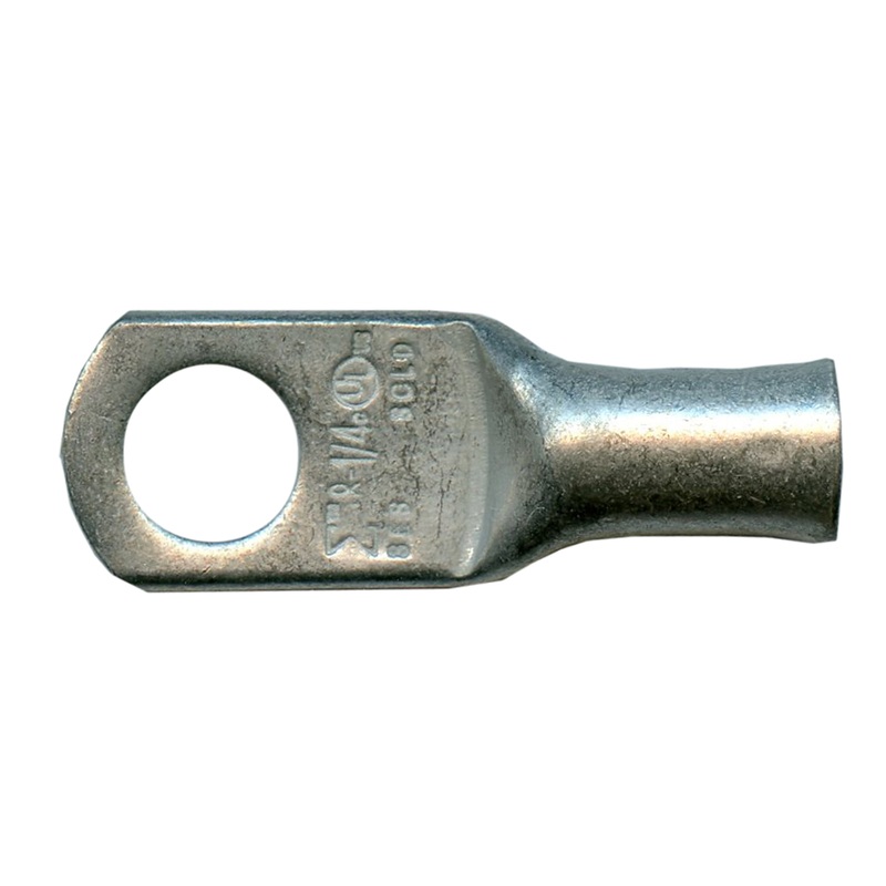 Standard Tinned Copper Lug 8 AWG 1/4 Ring Size – 10 or 100 Pack