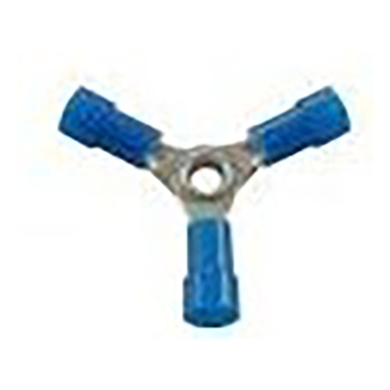 Vinyl Insulated Blue 3-Way Wire Terminal Connector 16-14 Gauge – 10 Pack
