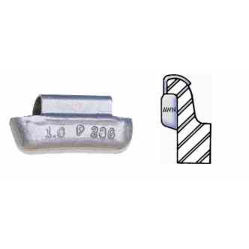 2-1/2 Oz Lead Wheel Weight for Early Alloy Wheels, 25 per box