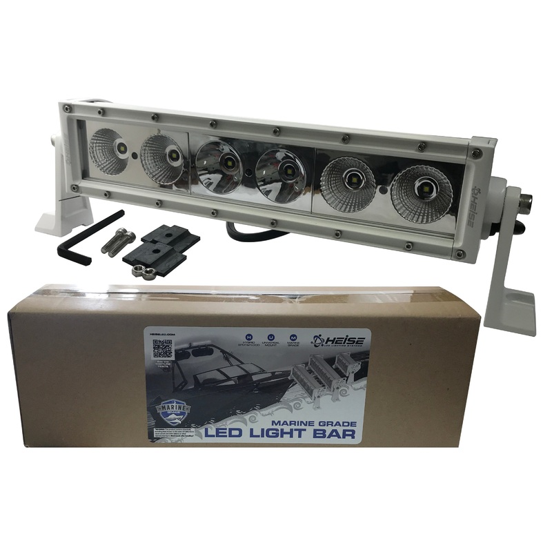 Heise 14 White Single Row LED Marine Light Bar – 1 or 2 Pack