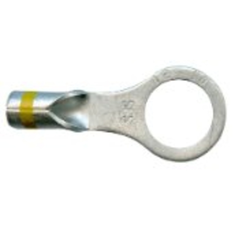 Non-Insulated Long Neck Ring Terminal 12-10 Gauge 1/4 Stud – 50 Pack