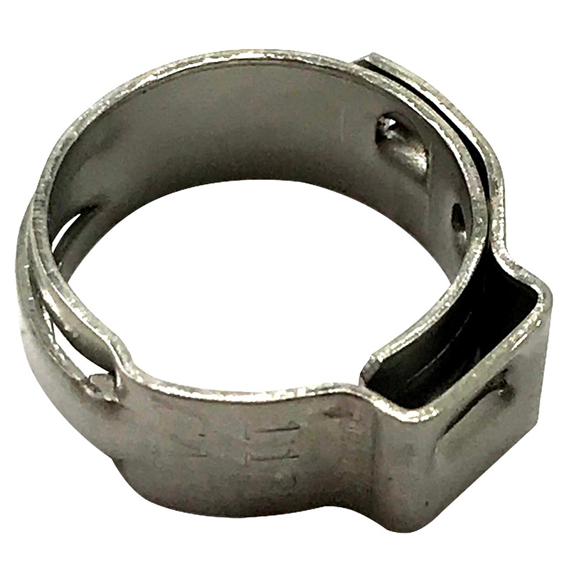 Open Single Ear Pinch Crimp Hose Clamp 7/16 (.378 – 7/16) 9.6 – 11.1 mm – 10 or 100 Pack