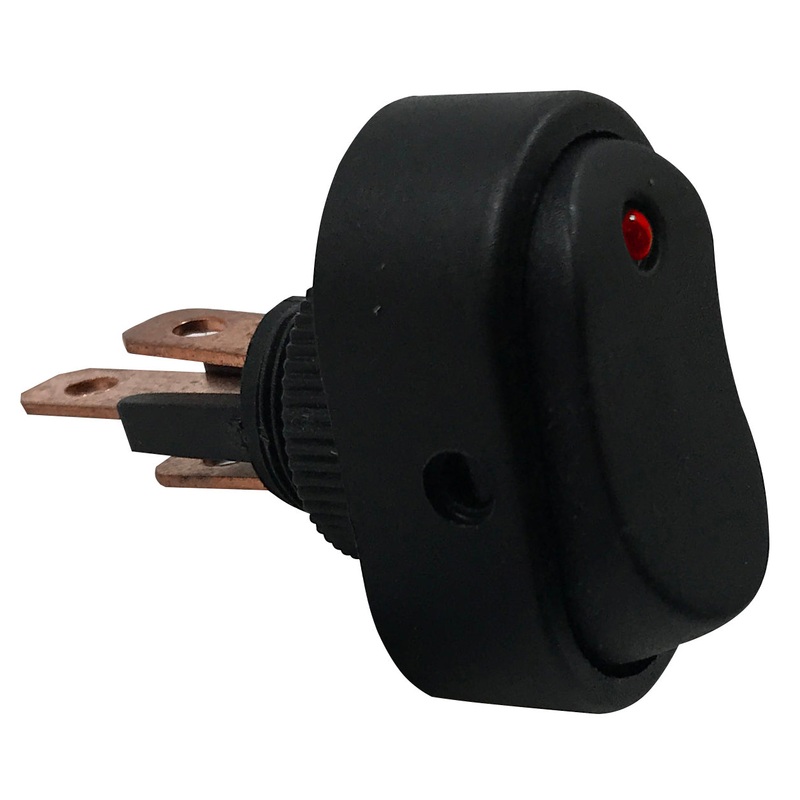 Red LED Illuminated Rocker Switch ON / OFF SPST – 16 Amps @12 Volt – 1 or 4 Pack