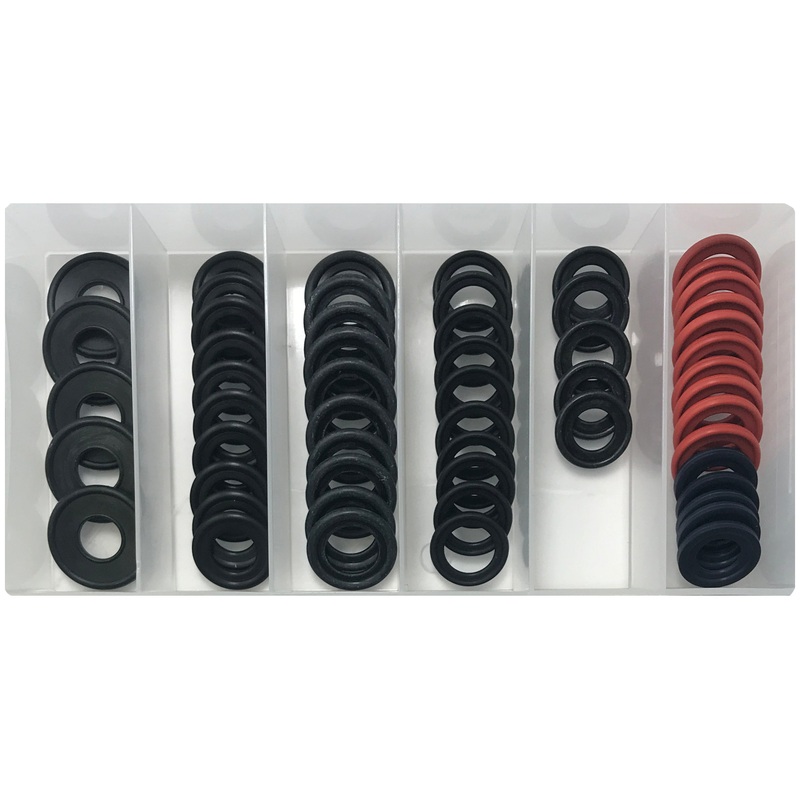 Rubber Insert Oil Drain Plug Gasket Assortment Kit – 55 Piece