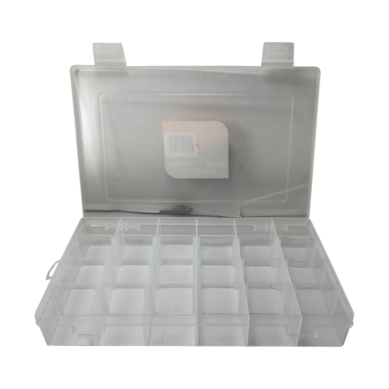 TRANSLUCENT UTILITY BOX, 24 COMPARTMENT 10.75 x 7 x 1.75