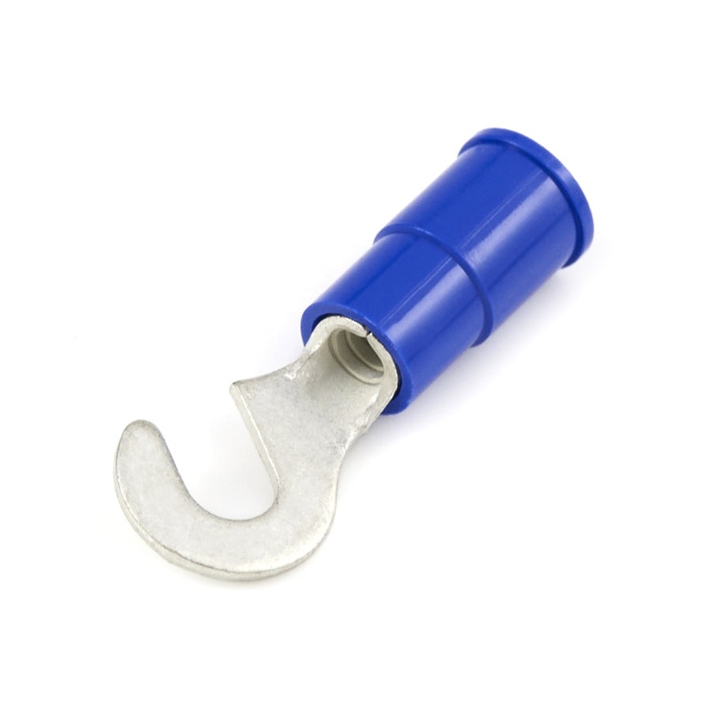 Vinyl Insulated Blue Hook Terminal 16-14 Gauge #10 Stud – 100 or 300 Pack