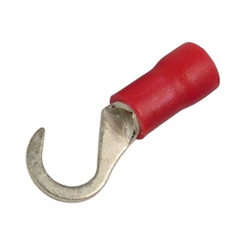 Vinyl Insulated Red Hook Terminal 22-18 Gauge #10 Stud – 100 Pack