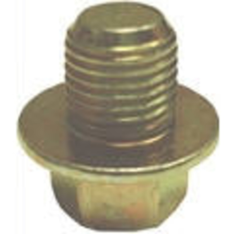 12mm – 1.25 Yellow Di-Chrome With Dimple Nissan O.E. # 11128-01M05 14mm Hex & Copper Gasket