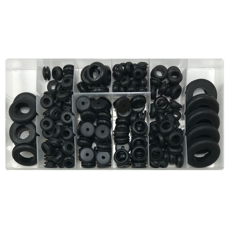 180 Piece Rubber Grommet Eyelet Ring Gasket Assortment Kit