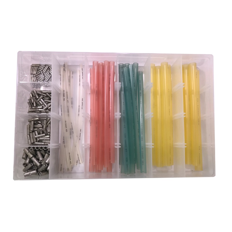 232 Piece Heat Shrink Tubing & Non-Insulated Butt Connector Assortment Kit