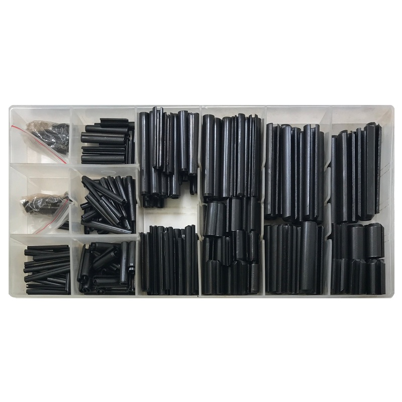 315 Piece Large Black Industrial Roll Pin Assortment Kit