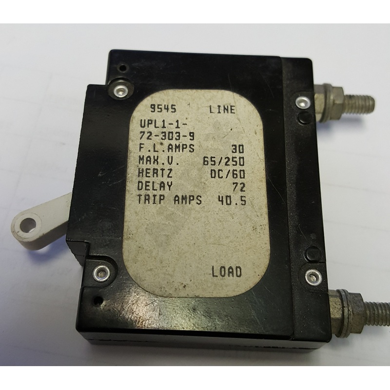 Airpax 9545 30 amp DC Marine Circuit Breaker / White Bat