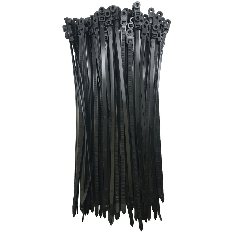 Black 14 Mounting Hole Cable Ties – 120 lb Tensile Strength (100 Pack)