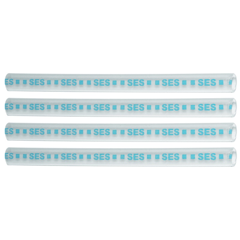 Clear High Adhesive Flow Lined Heat Shrink Tubing 4:1 Blue .350 ID 20-8 AWG – 12 Inch 4 Pack