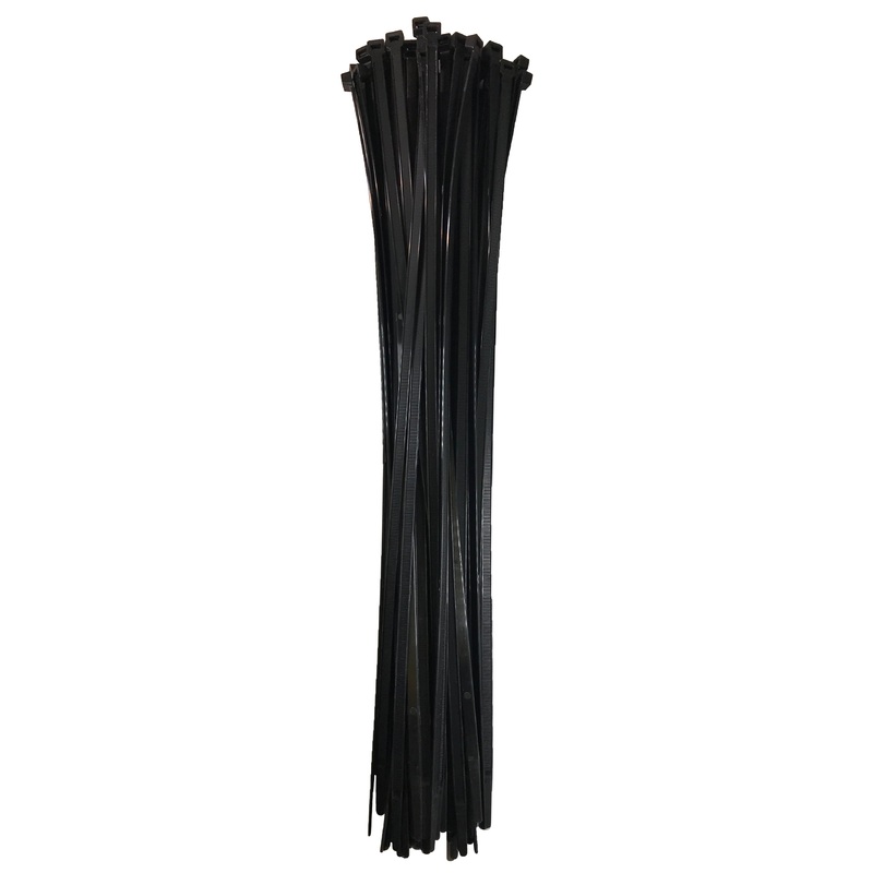 Heavy Duty Black 24 Inch Cable Ties 175 lbs – 50 or 100 Pack