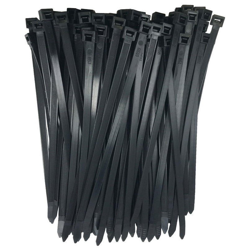 Heavy Duty Black 8 Inch Cable Ties 120 lbs – 100 Pack