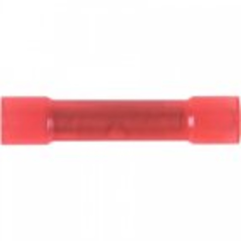 Nylon Insulated Red Flared Butt Connector 22-18 Gauge – 100 or 500 Pack