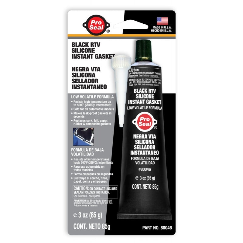 Pro Seal Black RTV Silicon Gasket Maker, 3 oz
