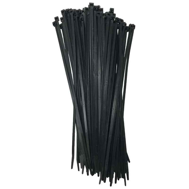 Releasable Black 11 Inch Cable Ties 50 lbs – 100 Pack