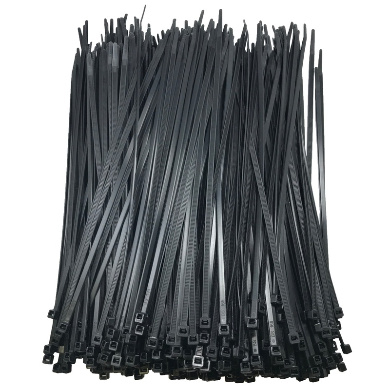 Standard Black Cable Ties – 11 Length – 50 lb Tensile – 100 or 500 Pack