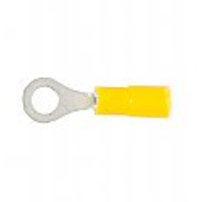 Vinyl Insulated Yellow Ring Terminal 26-24 Gauge #6 Stud – 100 Pack
