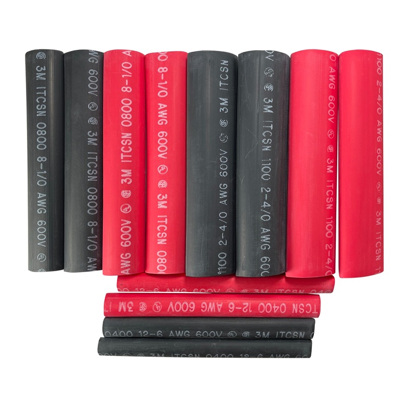 12 Piece 6 Inch Heavy Wall Heat Shrink Red and Black Tubing Assortment