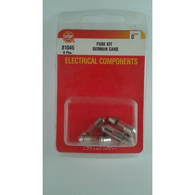 6 pc GBC GLASS Fuse German Car Assortmet GBC 5 – 8 – (2)16 – (2)25 Kit