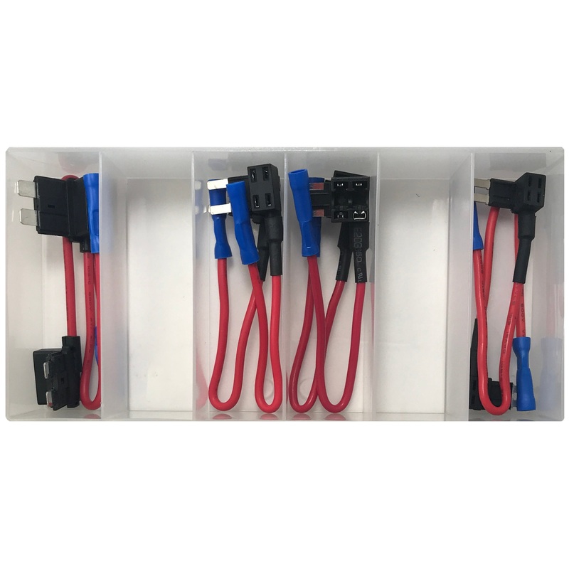 8 Piece Add A Circuit Inline Fuse Tap Holders (ATC ATO / MINI ATM / ATML / MICRO2) Assortment Kit