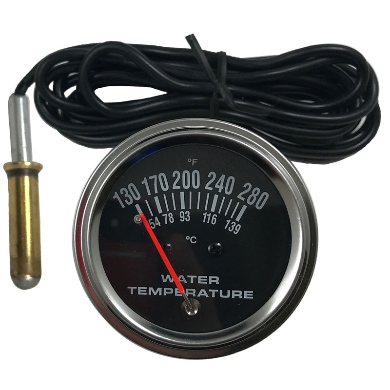 Chrome 2 Mechanical Water Temperature Gauge Kit 130-280F