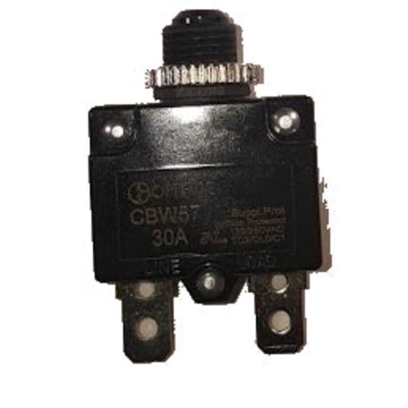 Miniature Line Voltage Circuit Breakers Push to Reset – Panel Mounted Design – 25 Amp