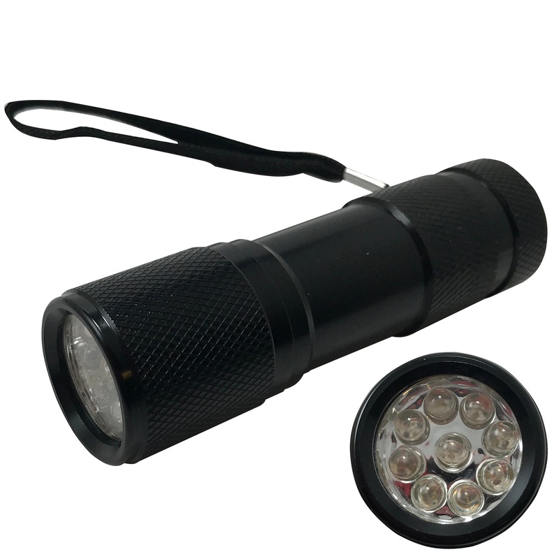 UV 9 LED Ultra Violet Inspection Light Flashlight Blacklight Lamp Torch