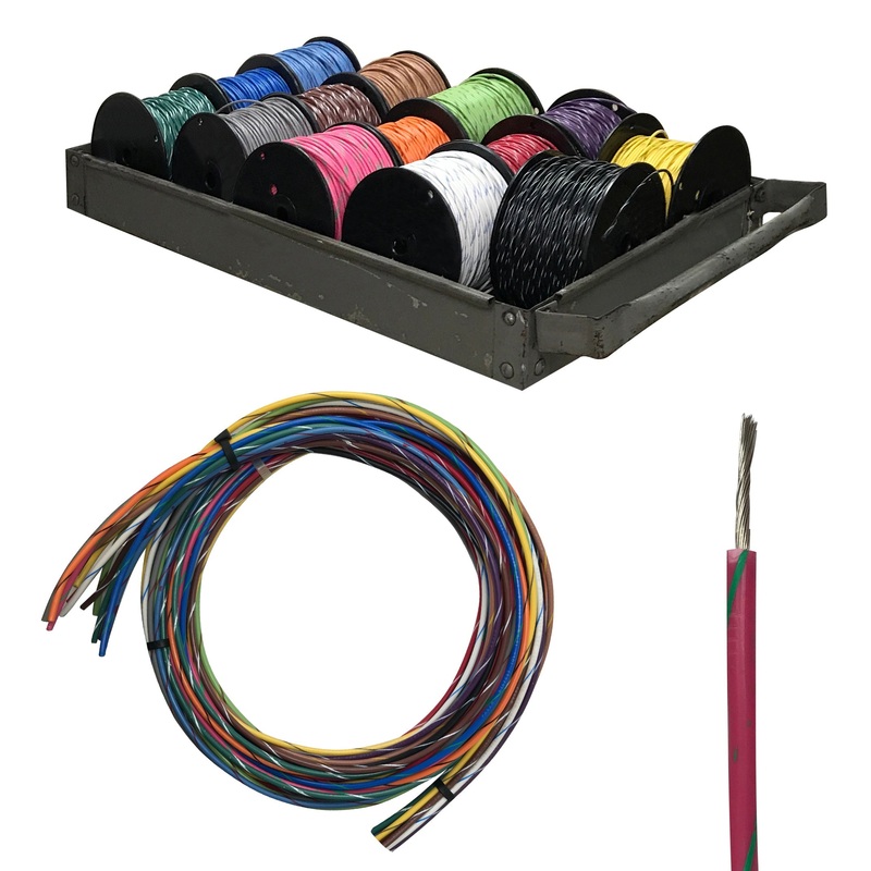 14 AWG Marine Tracer Striped Primary Wire – Purple – Tinned Copper – 25 ft to 500 ft – Made in USA