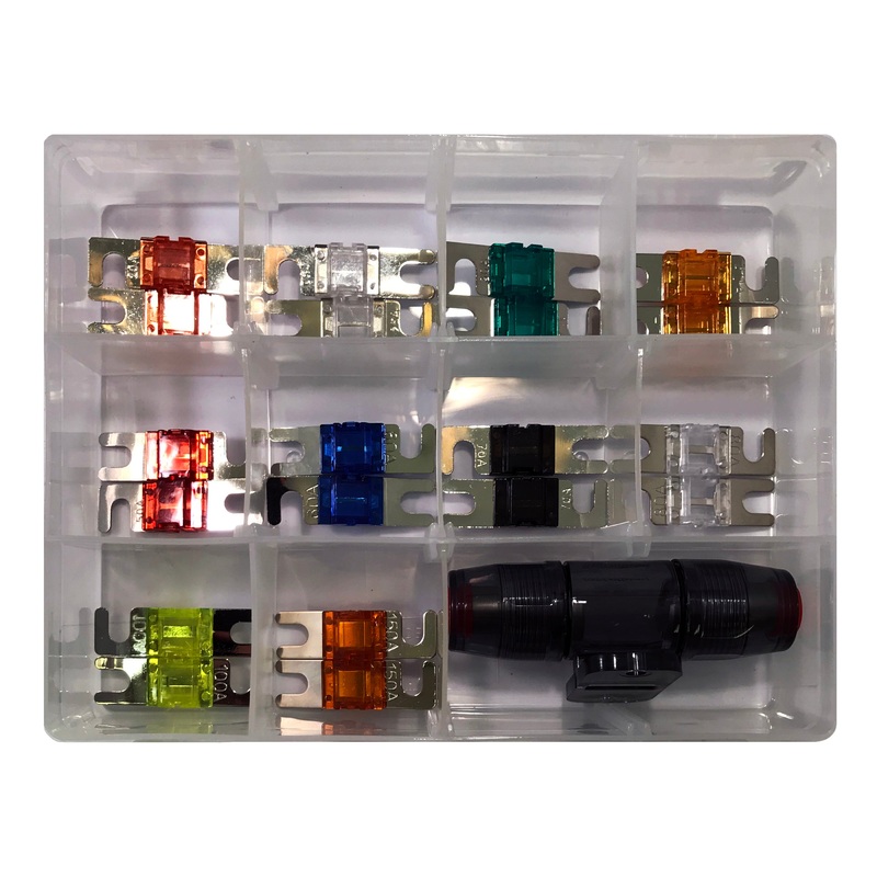 21 Piece Mini ANL Fuse Assortment With Fuse Holder