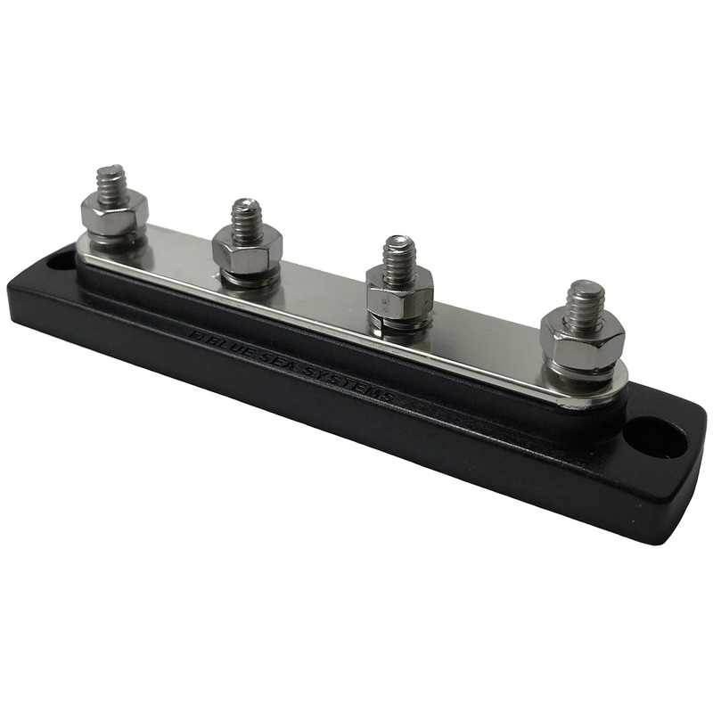 Blue Sea 2303 Marine Bus Bar 4 X 1/4 Stud – 150 Amp / 300V AC / 48V DC – Made in the USA