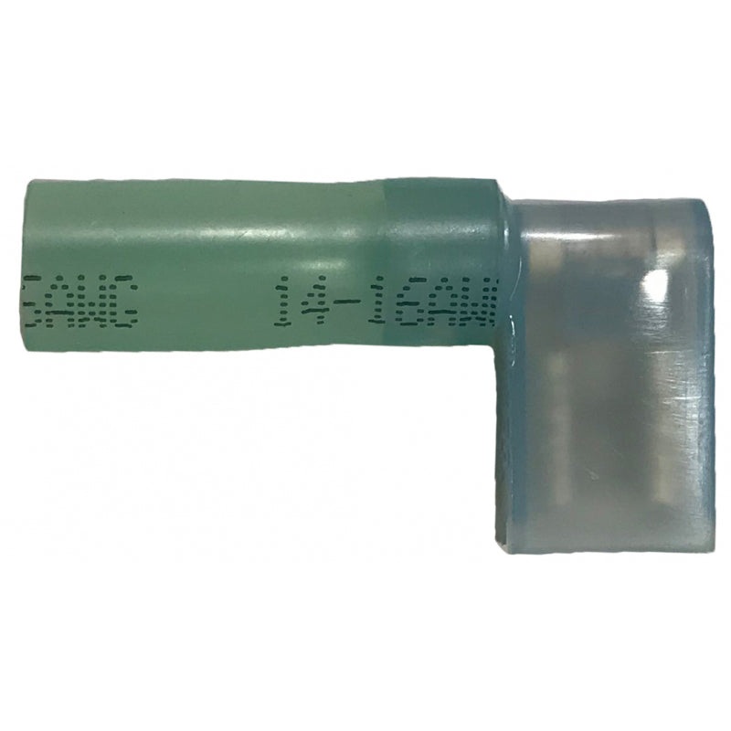 Heat Shrink & Crimp Blue Female Flag Terminal – 16-14 AWG .250 Tab – 10 to 500 Pack