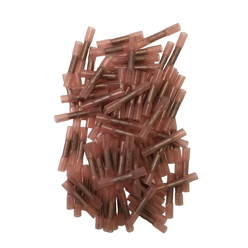 Heat Shrink Gauge Butt Connector Insulated Butt Splice Waterproof Electrical Wire Crimp Terminal for Automotive & Marine – 200 Pack – Made in the USA