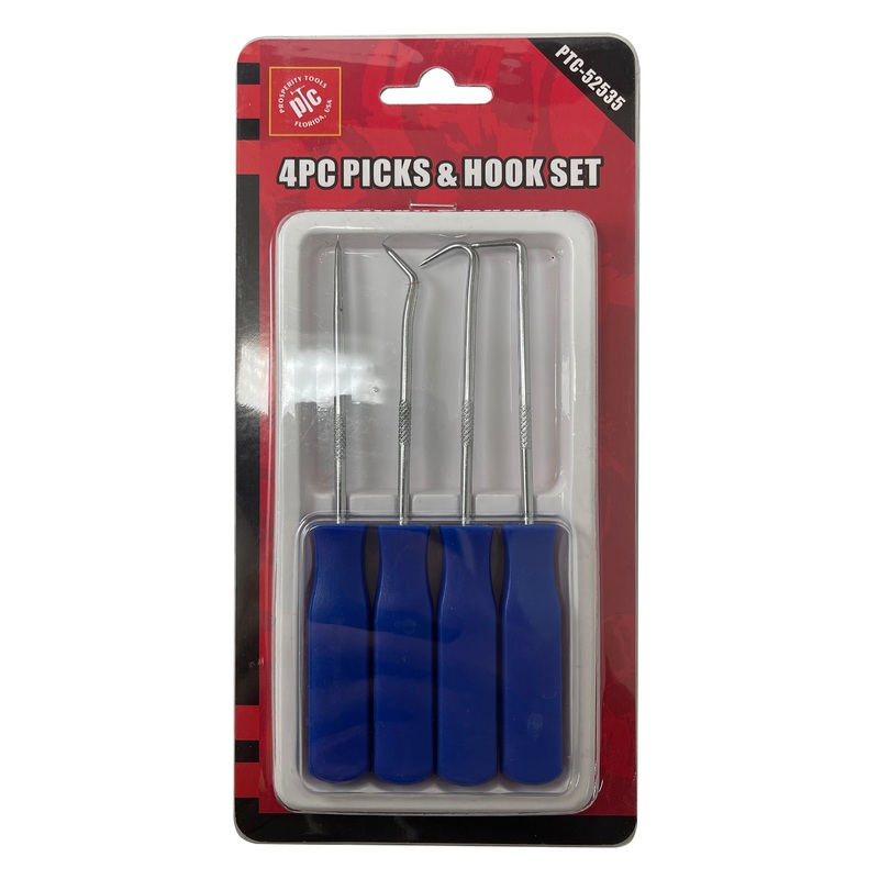 Pick & Hook Set 5-1/2 Inch with Plastic Handles – 4 pcs