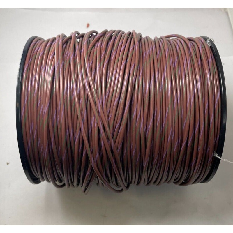 Primary Marine Tin Copper 16 Gauge x 975 FT – Brown Wire & Green / Purple Stripe