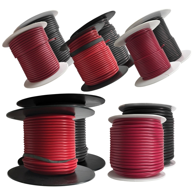 10 Spools of Black & Red 100 FT. Automotive Electrical Primary Wire – 10 to 18 AWG Gauge