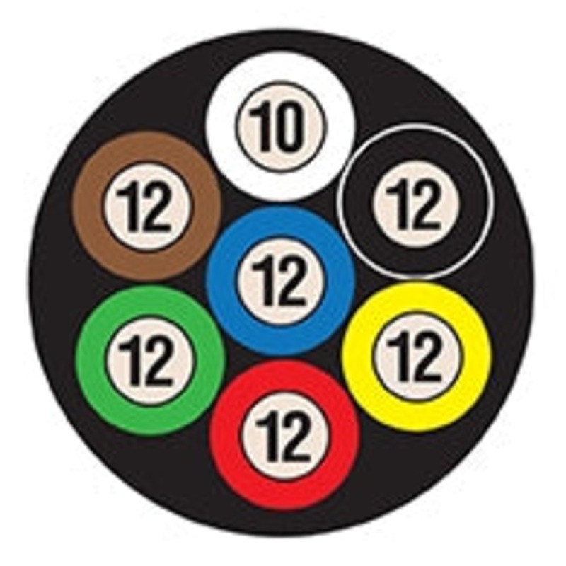 12/6 + 10/1 Trailer Brake Cable – Color-Coded PVC Jacket – 100 ft