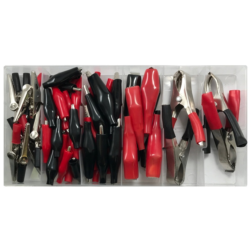60 Piece Test Clip Alligator & Charging Clamp Assortment Kit