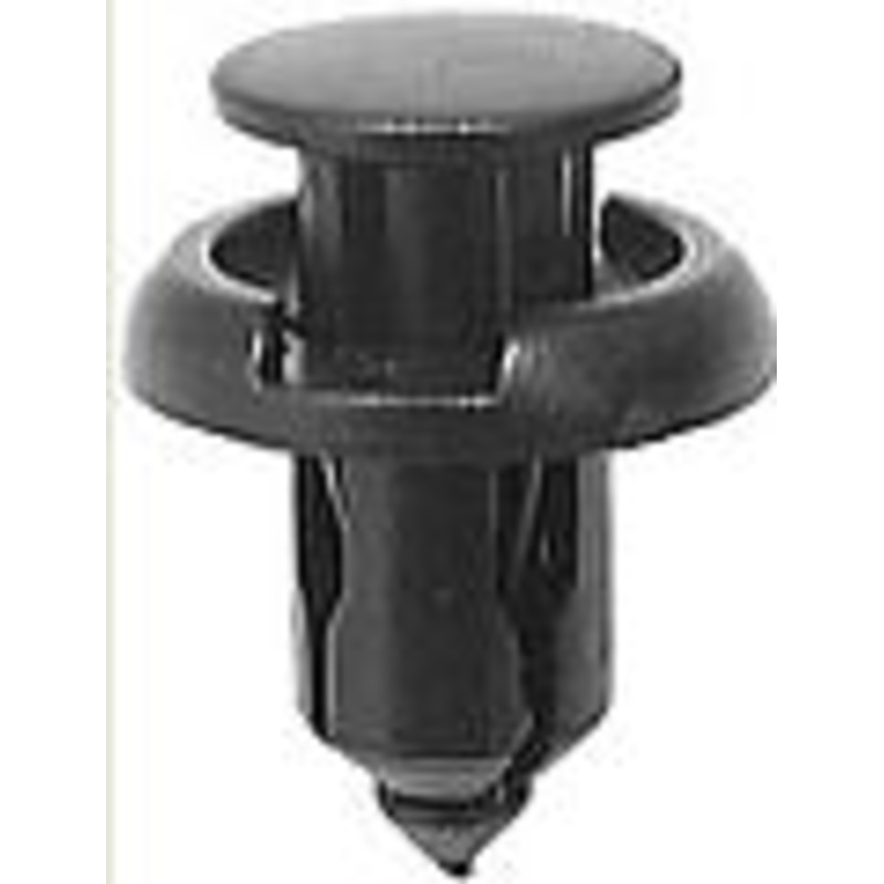 Black Nylon Front Bumper Push-Type Retainer Head Diameter 20mm, Stem Length 13mm, Fits Into 10mm Hol – 25 or 100 Pack