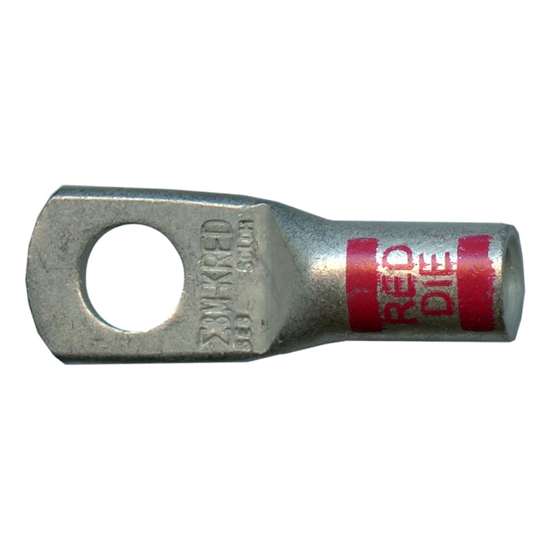 Mega HD Copper Lug – Plated 8 AWG 1/4 Stud Red – 5 or 50 Pack