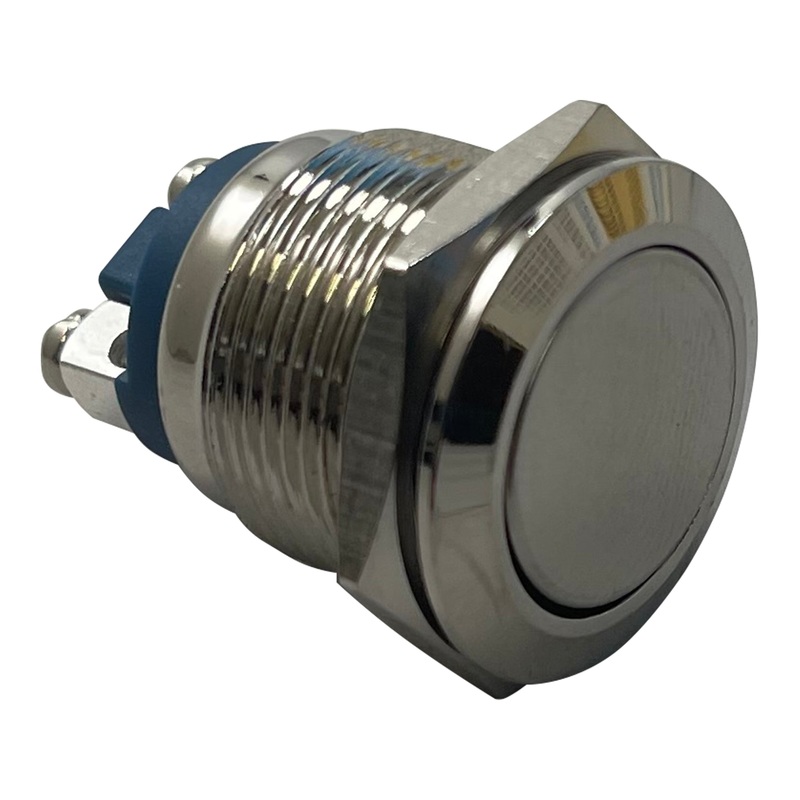 Stainless Steel Momentary Push-On Starter Switch – 12V, 19mm