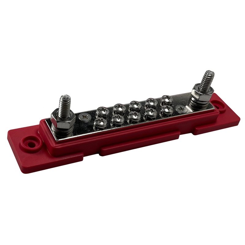 10 Point Terminal Busbar – (2) 1/4 Posts