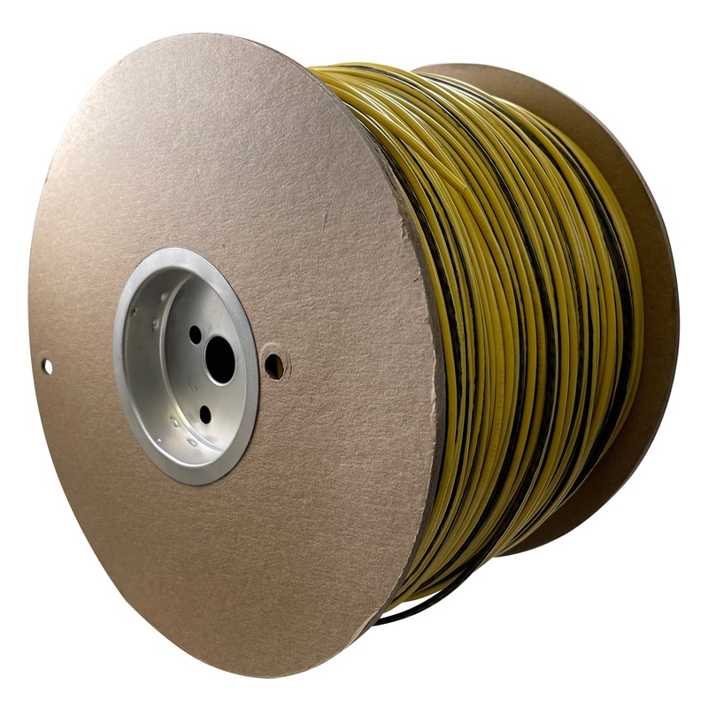 16 AWG Marine Tinned Primary Wire – Yellow with Black Stripe – 600V – 100 ft to 2000 ft – Made in USA