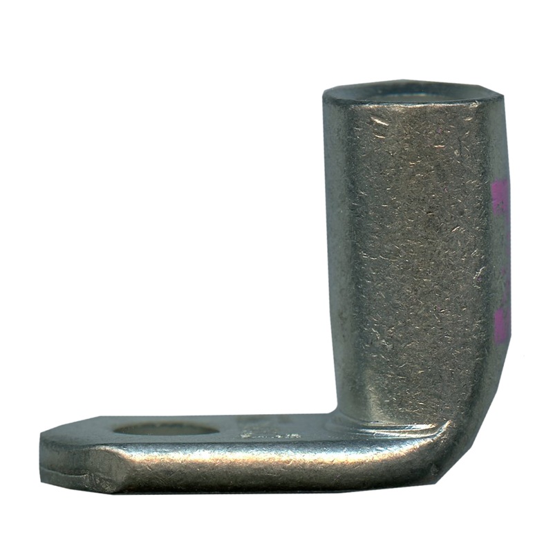 2-1 AWG Mega HD 90 Bent Copper Lug – 5/16 Stud – Pink – 5 or 50 Pack – Made in USA