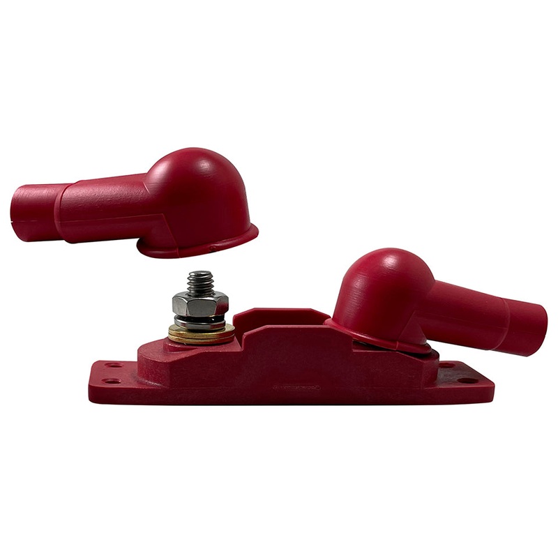 AMG / MEGA 5/16 Fuse Holder Block With 0.5 in Insulator Boots 250 Amps @ 12V DC