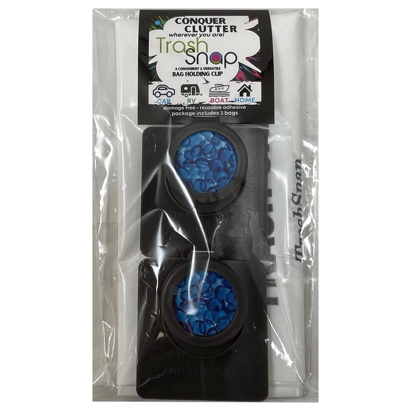 Blue Gem Logo – Trash Snap Bag Holding Clip – Includes 2 Holders & 4 Bags