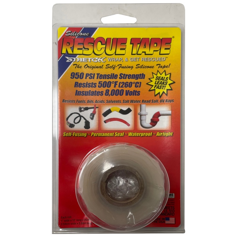 Clear Silicone Rescue Tape Self Fusing Waterproof Repair Wrap 1W x 12’L x 20mm – 1 or 12 Pack